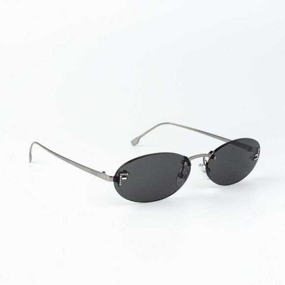 Fendi FIRST CRYSTAL Women Sunglasses Silver Grey Oval FE4075US 12A NEW AUTHENTIC main image 11